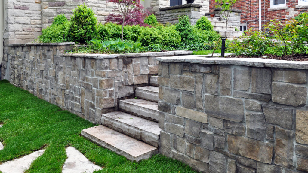 Stone wall with stairs