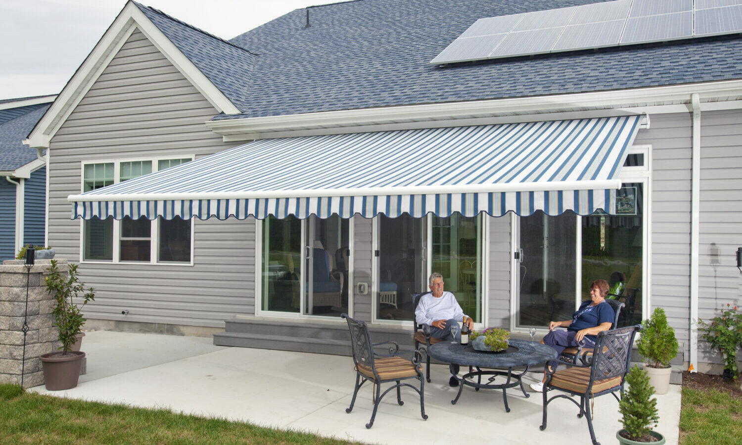 Picture of awning opened covering patio