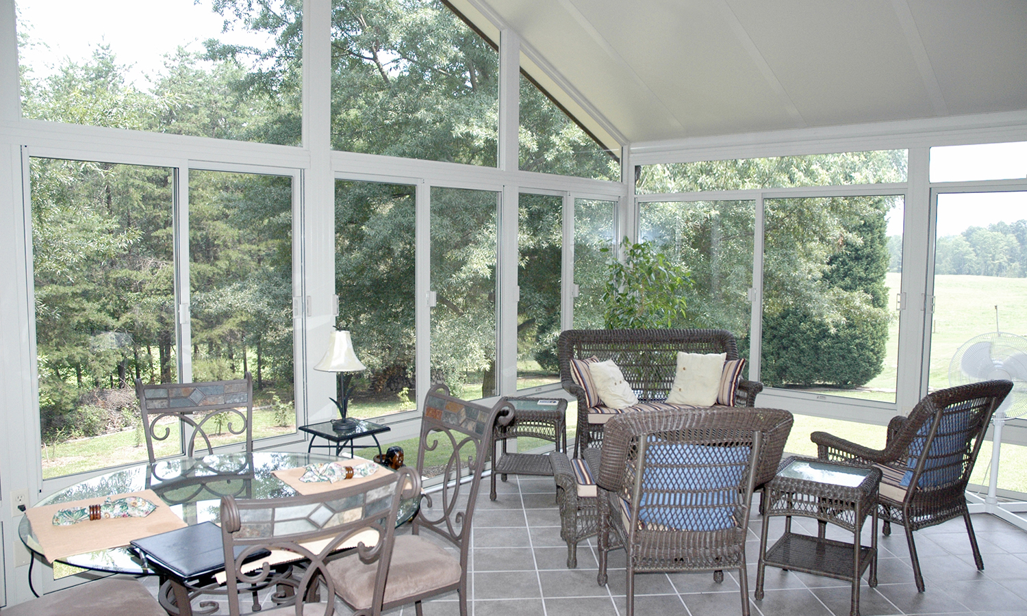 Picture of a sunroom with glass windows all around