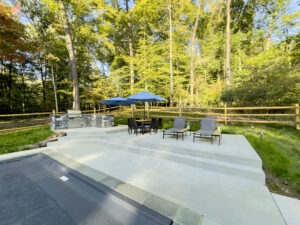 Custom pool deck with outdoor kitchen